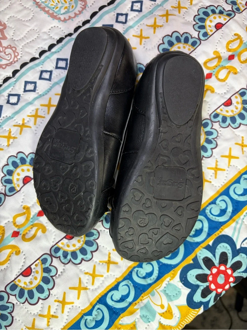 Sugar Black Ballet Flats with Pink Leopard Insole and Bow